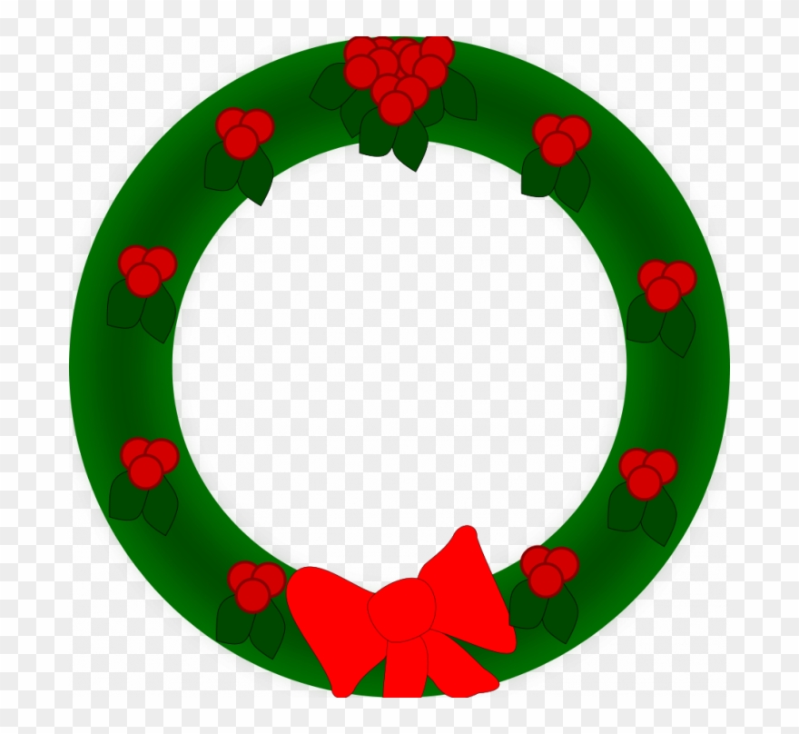 Christmas ~ Merry Christmas Clipart Wreath Pencil And - Christmas Wreath Clip Art - Png Download