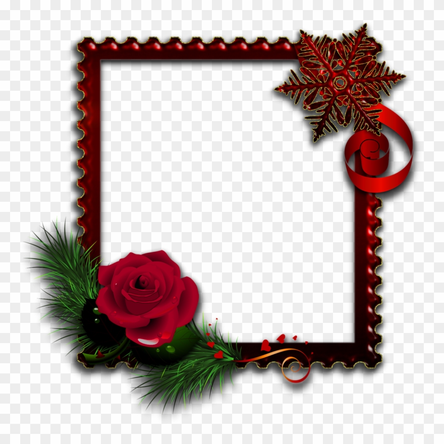 Red Photo Frame With Rose Red Photo Frames, Picture - Rose Photo Frame Downloading Clipart