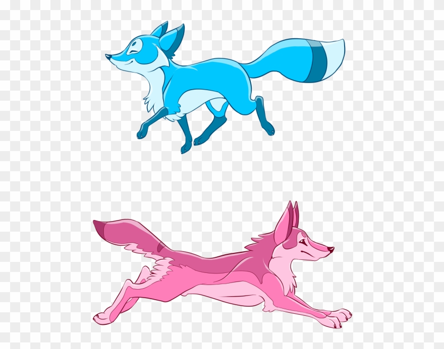 Fox And Coyote Business Card Desigjn - Dog Catches Something Clipart