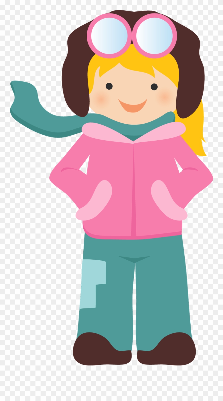 Aviator Boy Bag Tag Clipart