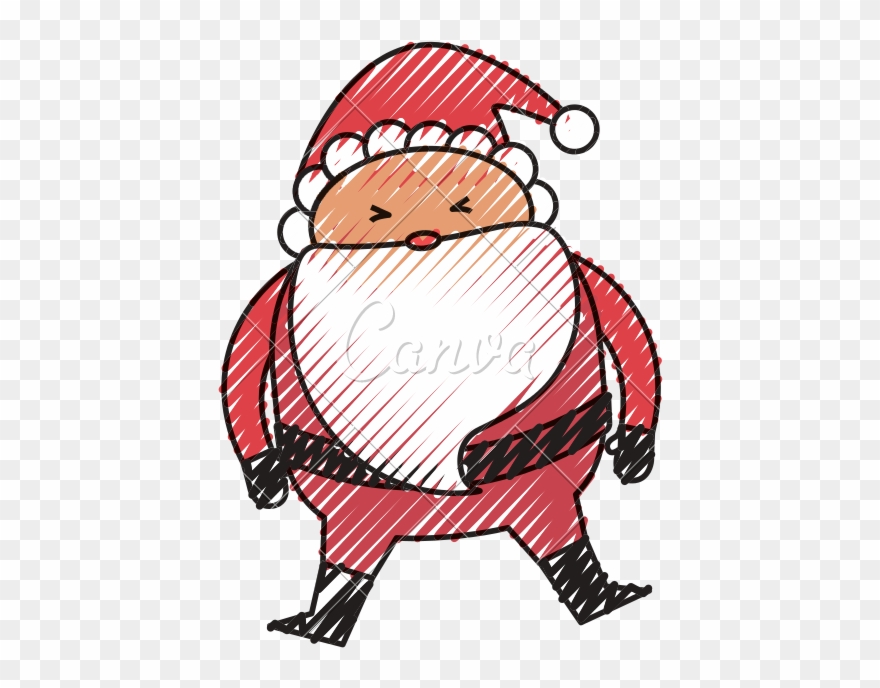 Cute Santa Claus Cartoon Vector Icon Illustration - Cute Santa Drawing Clipart