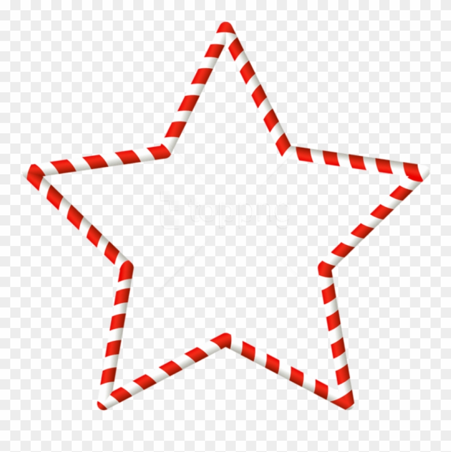 Christmas Candy Cane Star Border Png - Clip Art Transparent Png