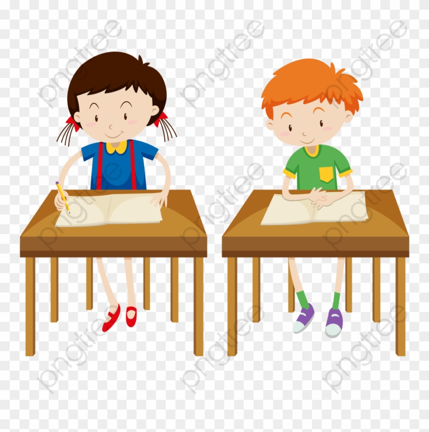 Christmas Party Clipart Classroom - Students Taking A Test Clipart - Png Download