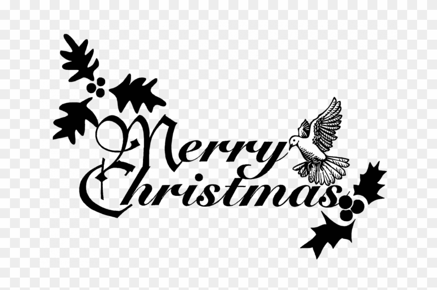 Clipart Public Domain - Merry Christmas Clipart Black And White - Png Download