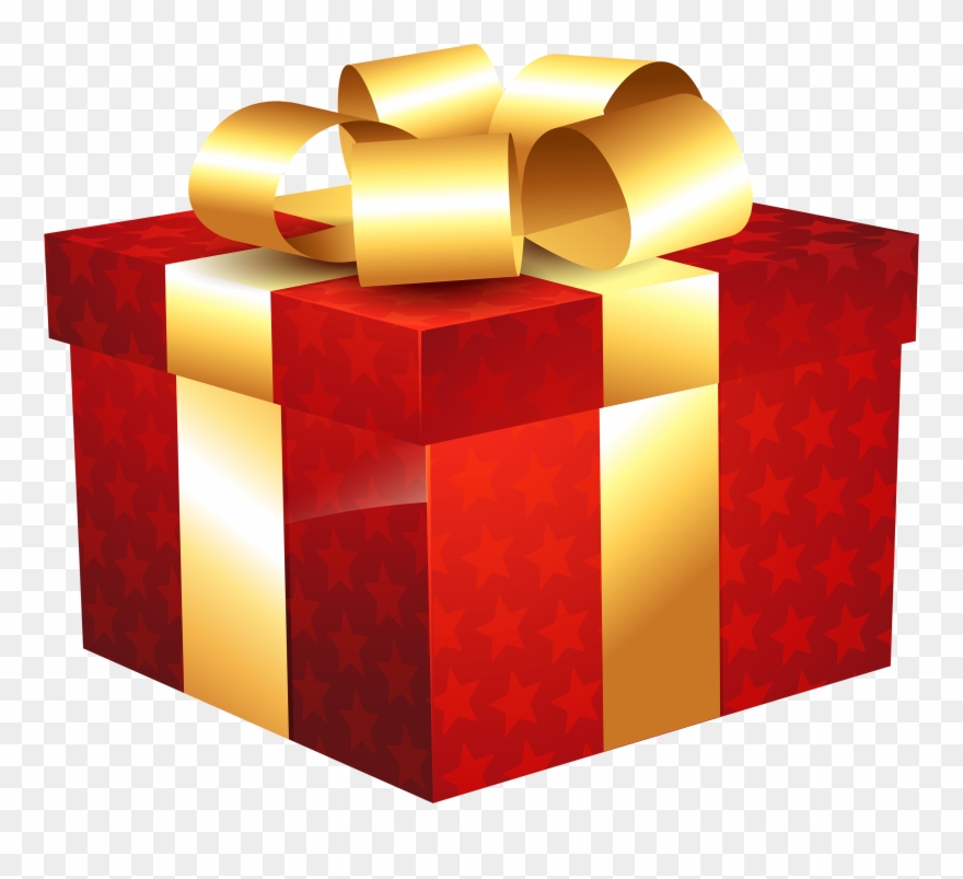 Red Gift With Stars Png Clipart - Gift And Star Png Transparent Png