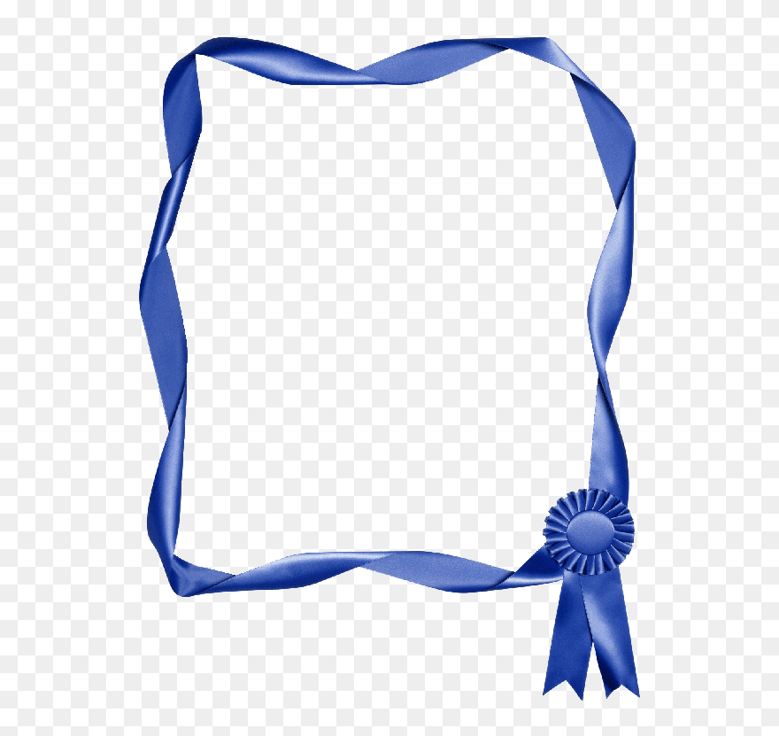 Ribbon Borders Clipart - Blue Ribbon Border Clip Art - Png Download