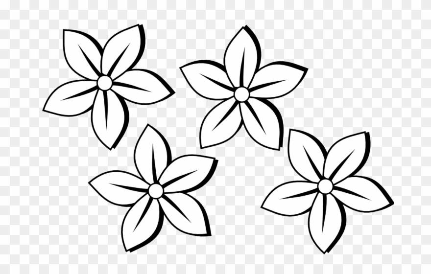 Permalink To 90 Ideas Flower Clip Art Black And White - Small Flowers Black And White - Png Download