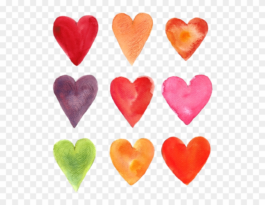 Hd Watercolor Hearts - Heart Clipart