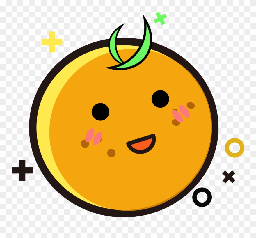 Orange New Year Element Yellow Emoticon Png And Vector - Vector Graphics Clipart