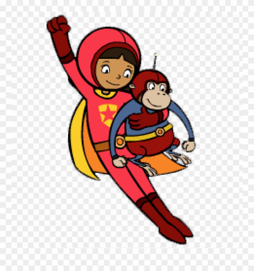 Download Wordgirl Flying Up With Captain Huggy Face - Theodd1sout Growing Up Without Cable Clipart