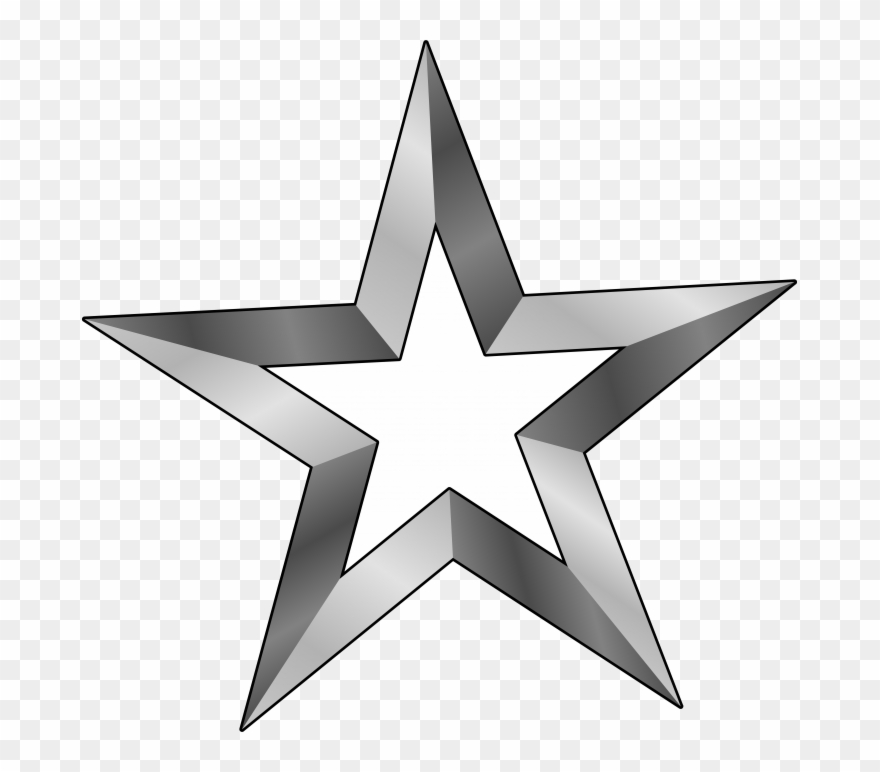 3d Star Clipart Png - Line Art Transparent Png