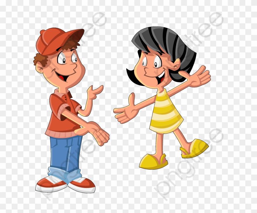 Boy And Girl Clipart Conversation - Background Powerpoint Children - Png Download