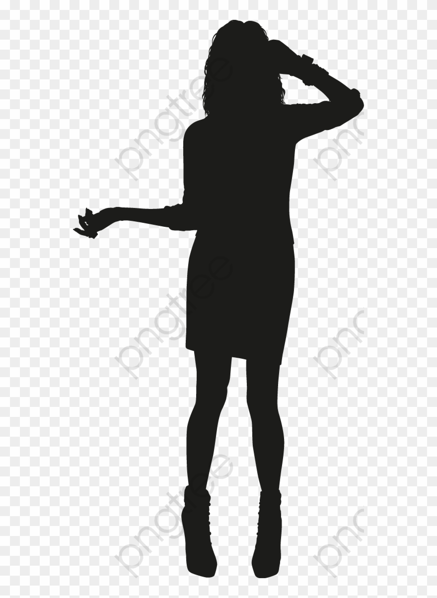 Girl Silhouette Clipart - 女子 剪影 - Png Download
