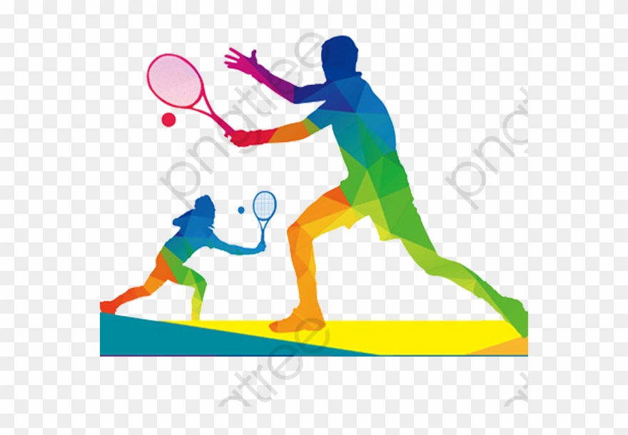 Competition Cartoon Hand Painted Category - Lawn Tennis Silhouette Png Clipart