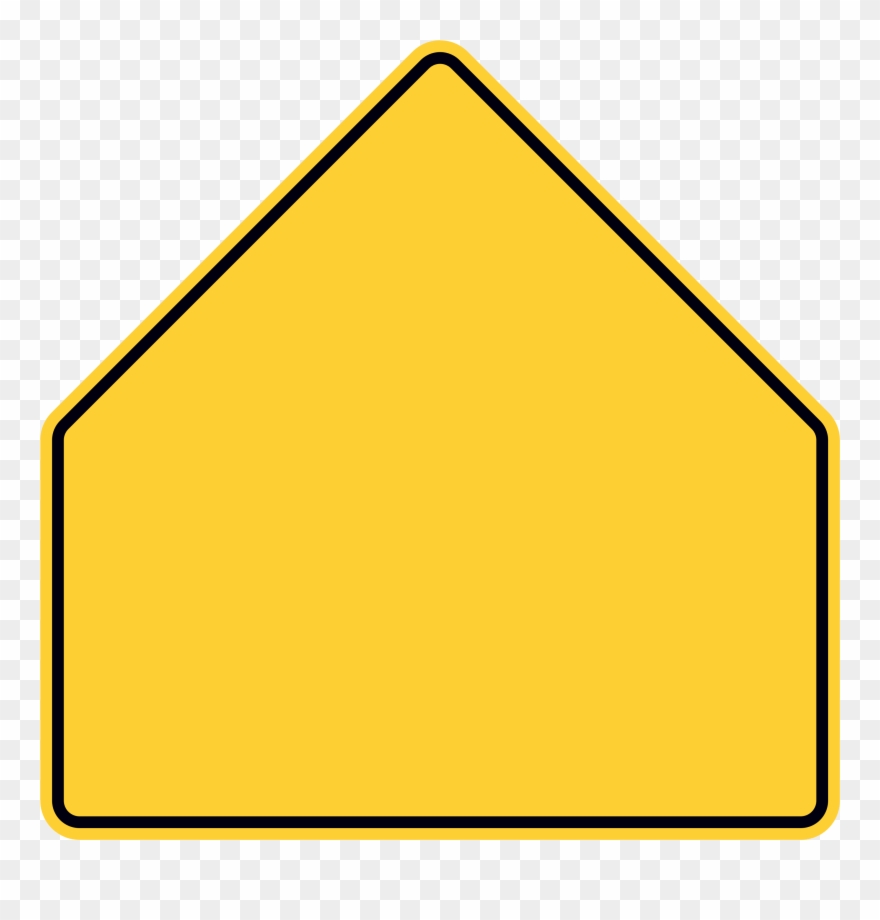 Pentagon Warning Sign - Blank School Zone Sign Clipart