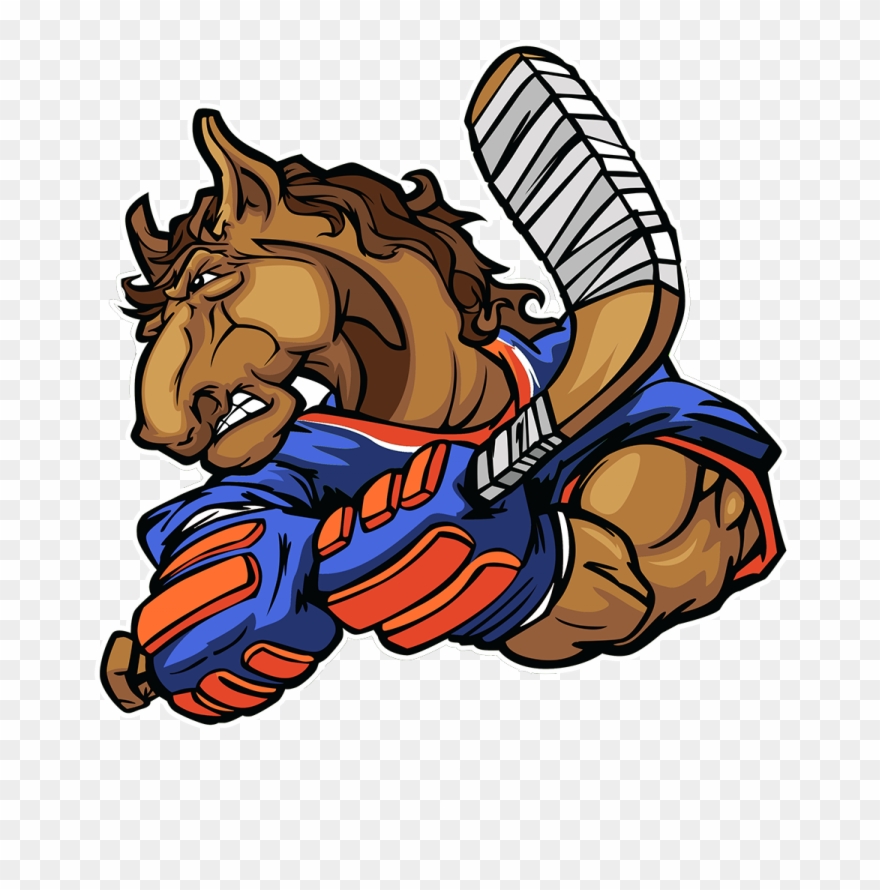 Blazing Broncos - Hockey Team Mascot Clipart - Png Download