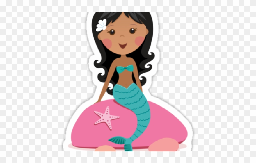 Clipart Wallpaper Blink - Cartoon Mermaid On A Rock - Png Download