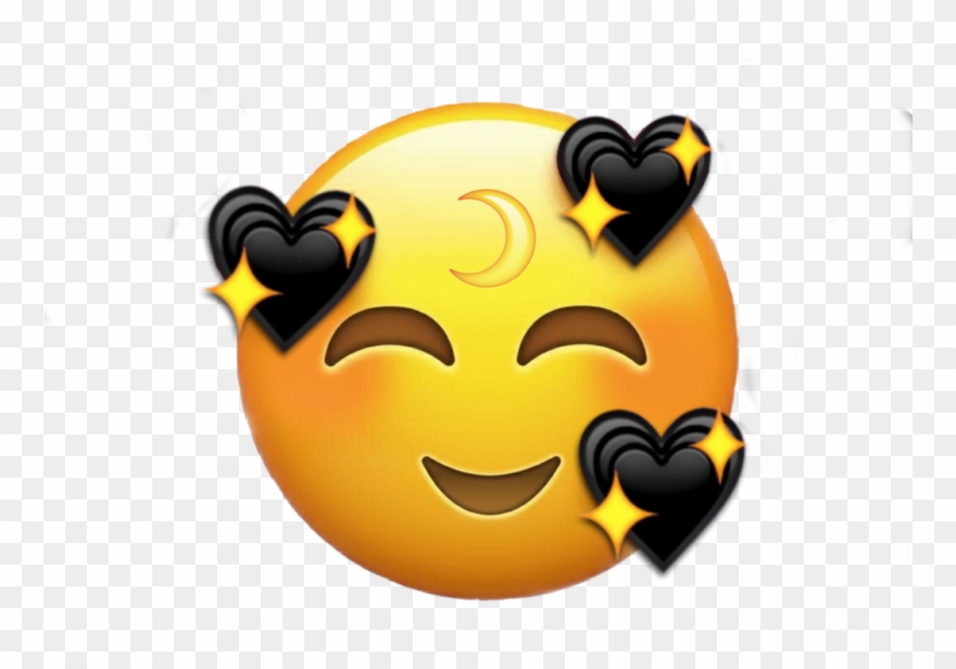 #tumblr #emoji #heart #black #moon #beautiful - Heart Emoji Whatsapp Png Clipart