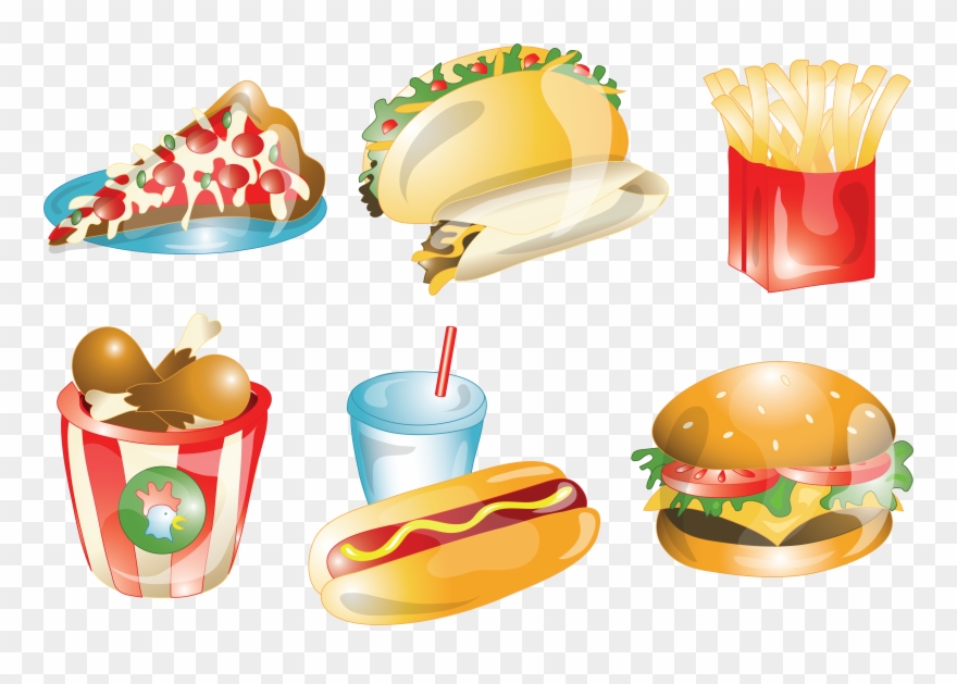 Fast Food Mexican Cuisine Hamburger French Fries Junk - Transparent Vector Fast Food Clipart