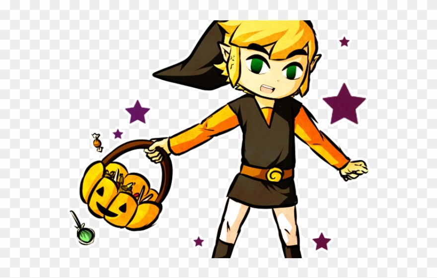 Clipart Of The Day - Toon Link Halloween Link - Png Download