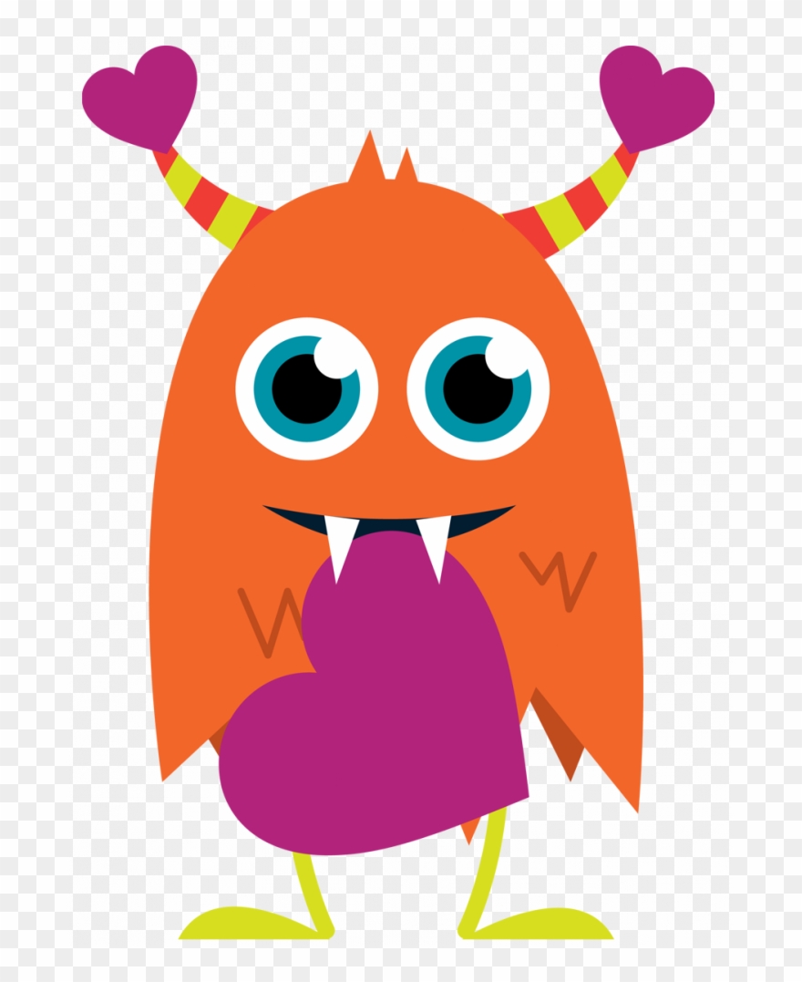 Medium Size Of Coloring Books - Monster Valentines Clip Art - Png Download