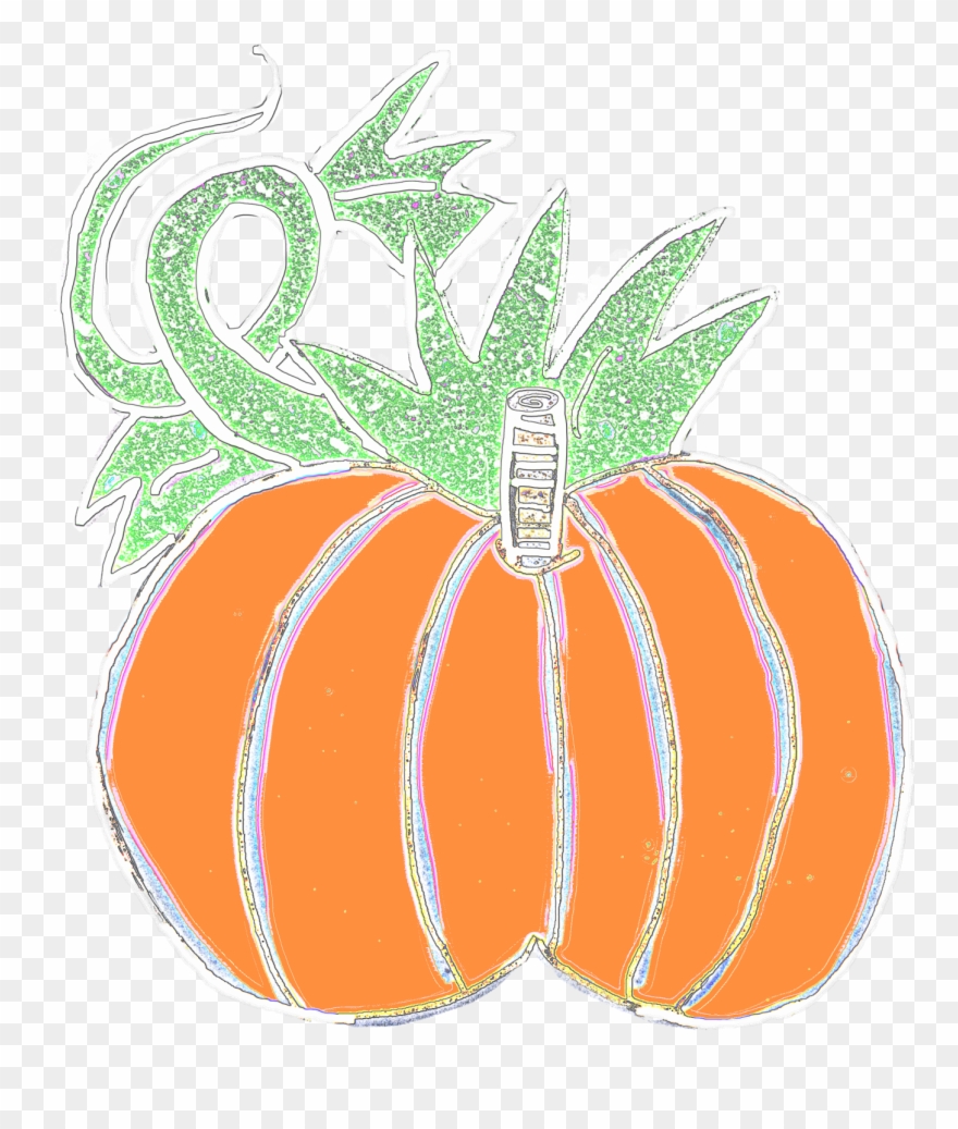 Chubby Pumpkins With Vine To Left And Large Leaf To - Pumpkin Clipart