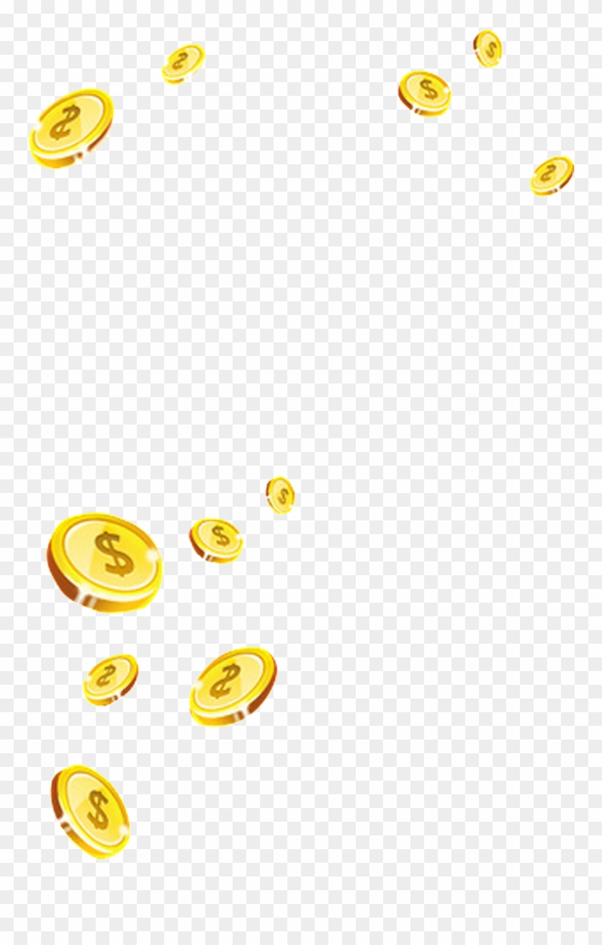 Floating Gold Coin - Floating Gold Coins Png Clipart