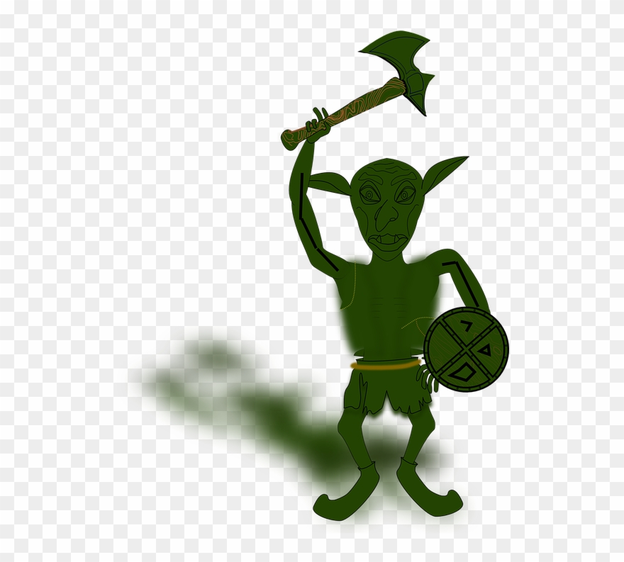 Goblin Gnome Dwarf Green Fight Mean Battle Ax - Goblin And Gnome Clipart