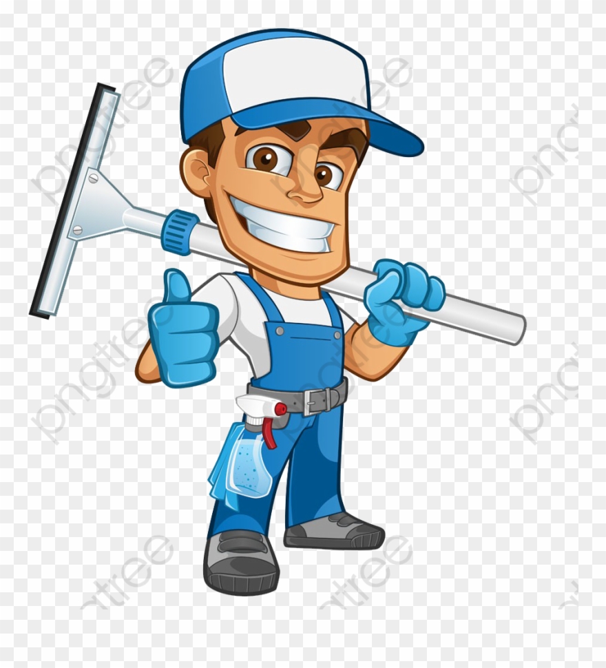 A Man Carrying - Window Cleaning Clip Art - Png Download
