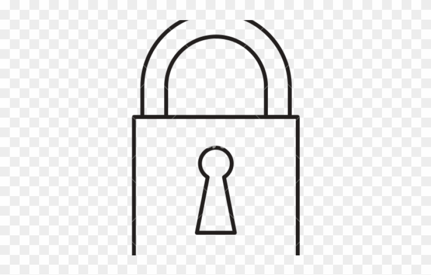 Lock Clipart Outline - Lock Clipart Black And White - Png Download