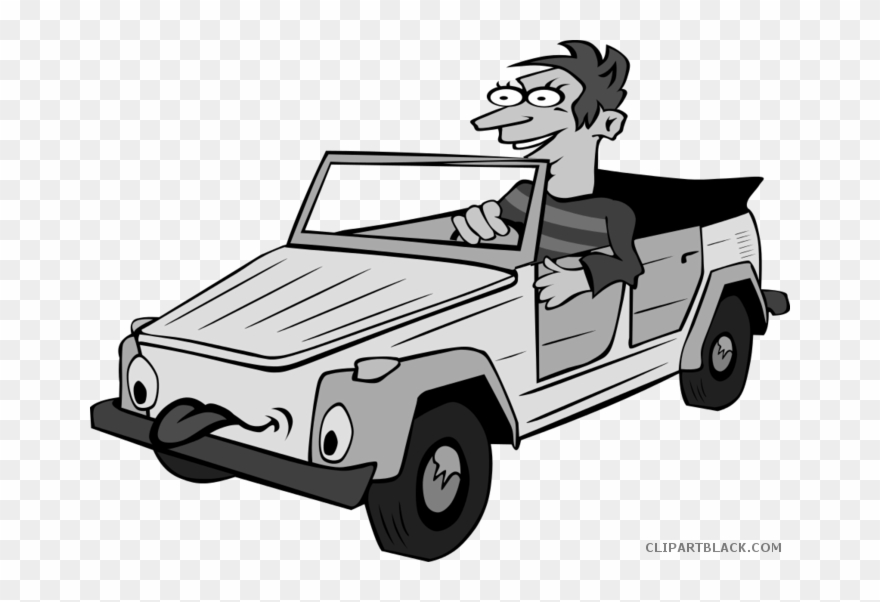 Race Car Transportation Free Black White Clipart Images - Drive Off Phrasal Verb - Png Download