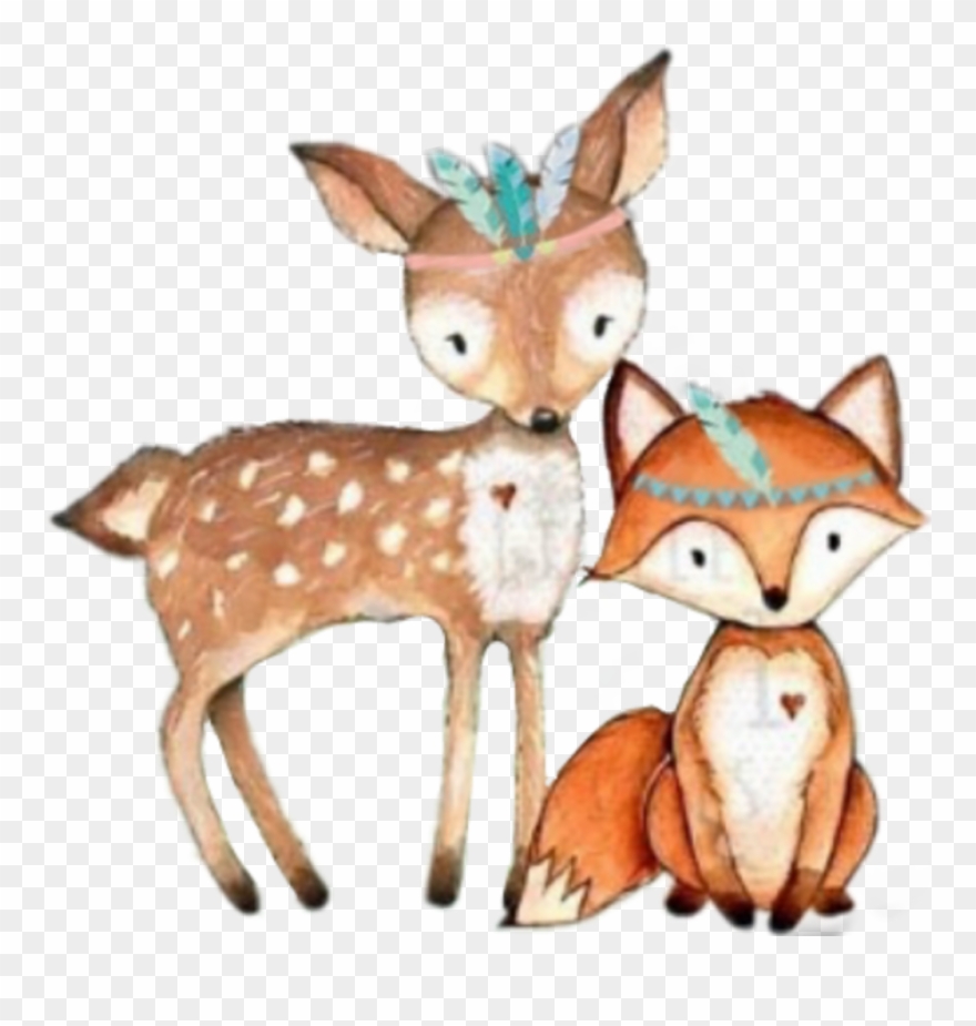 Tribal Clipart Woodland - Fox Tribal Woodland Animals - Png Download