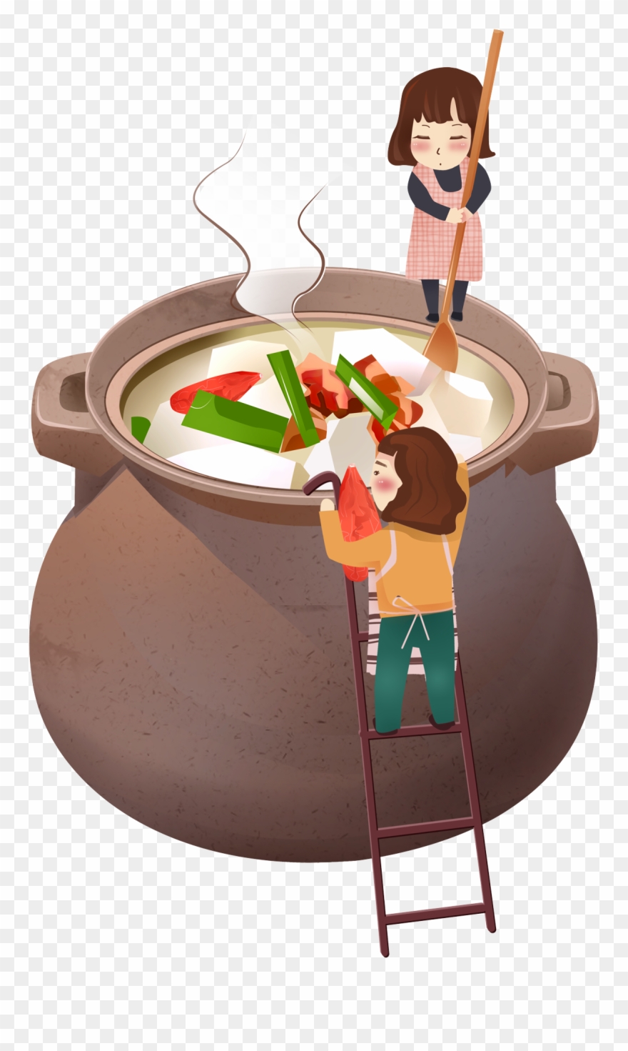 Hand Painted Creative Culinary Battle Casserole Png - Cartoon Clipart