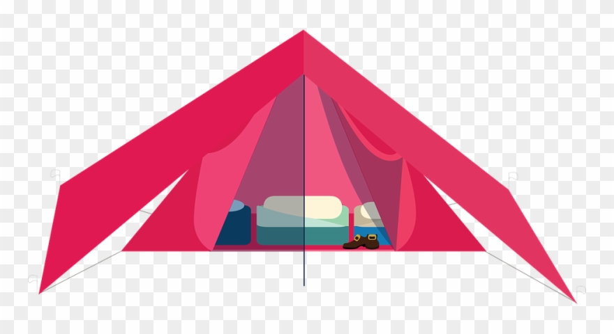 Graphic Camping Tent Hiking Mountains Outdoors - Illustration Clipart