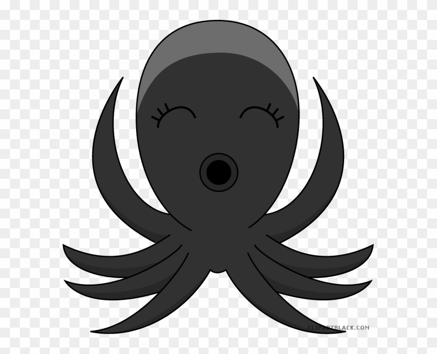 Awesome Octopus Animal Free Black White Clipart Images - Illustration - Png Download