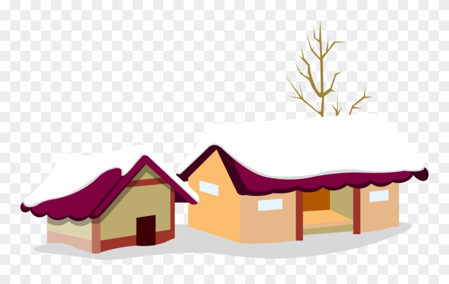 Santa Claus Christmas Village Christmas Card - Vector Graphics Clipart