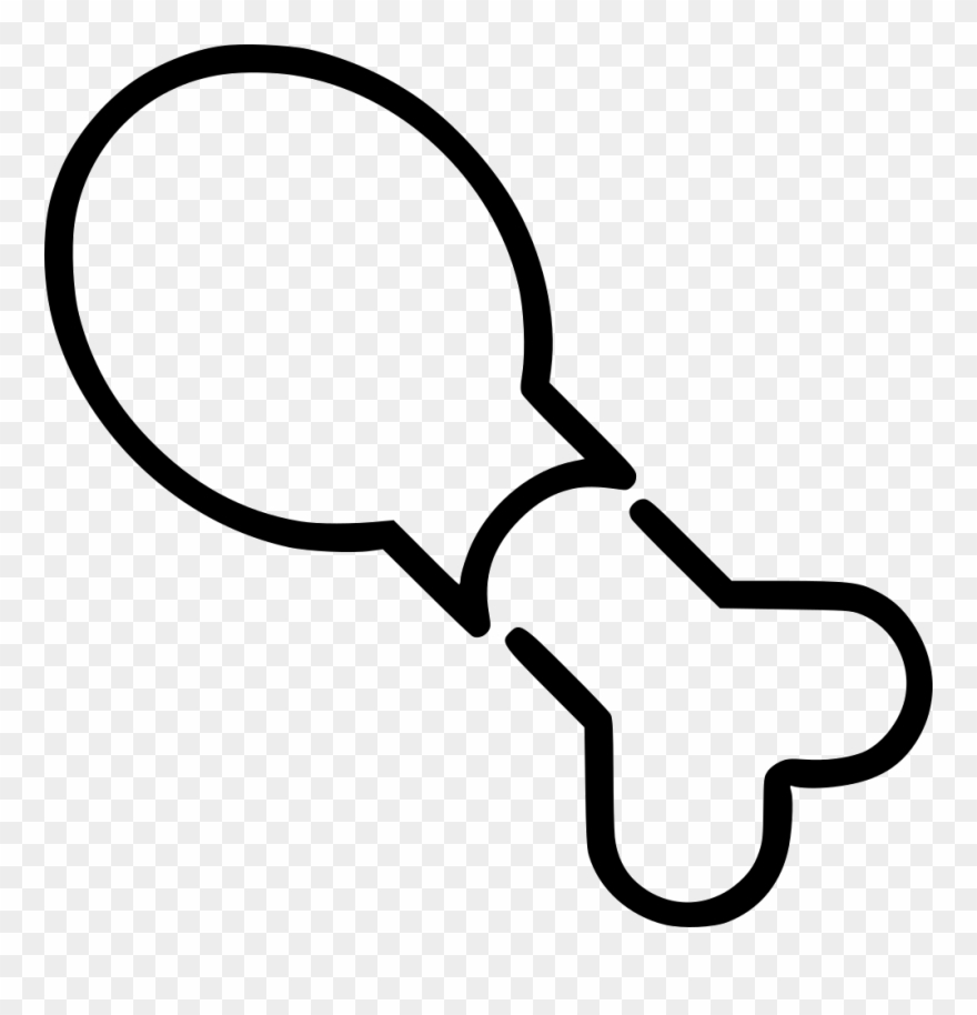 Chicken Leg Turkey Comments - Line Art Clipart