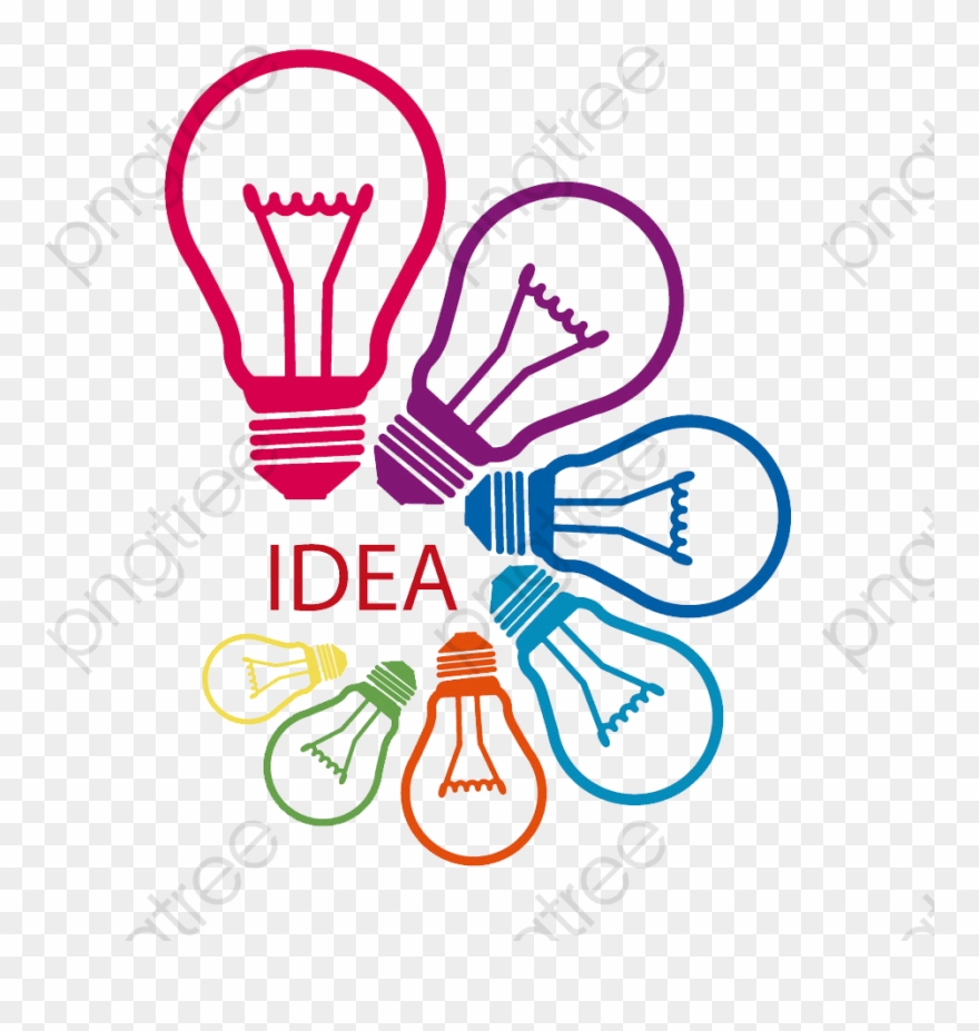 Idea Clipart Creative - Bombillas De Colores Png Transparent Png