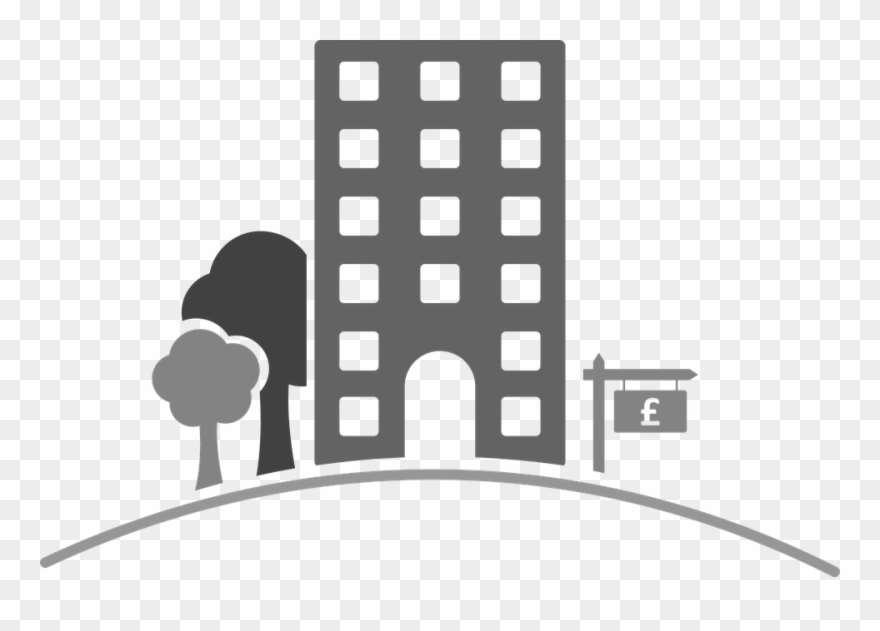 Flat For Sale Apartment Estate Agent Real Estate - Building Clipart Black And White - Png Download