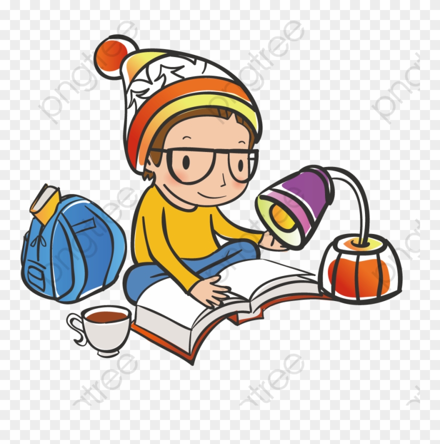 Study Hard Clipart - Study Hard Boy Cartoon - Png Download