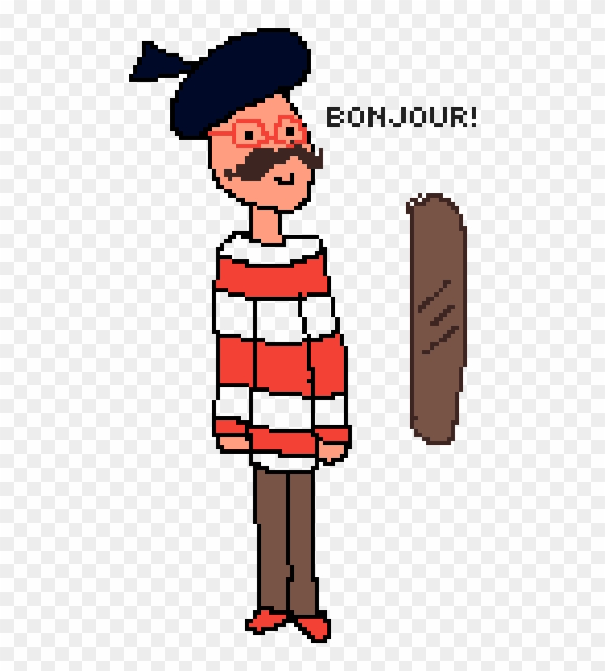 Skinny French Dude With Glasses - Cartoon Clipart