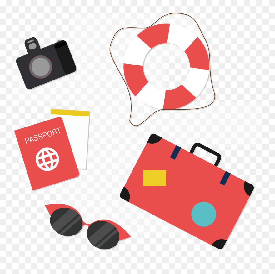 Summer Illustrator Vacation Vector Suitcase Adobe Banner Clipart