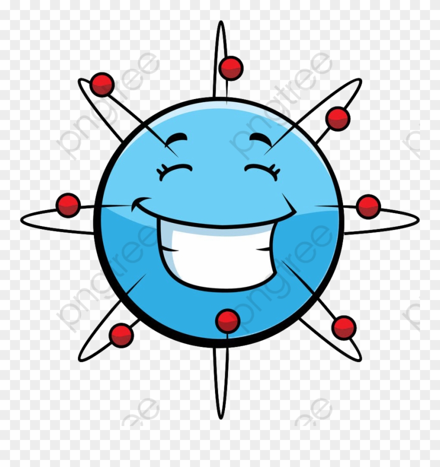Atomic Smiling Illustration - Atom Clipart With Face - Png Download