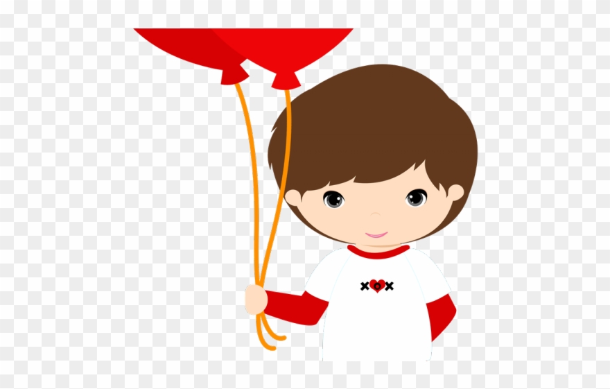 Anime Boy Clipart Valentines Day - Little Boy Brown Hair Clipart - Png Download