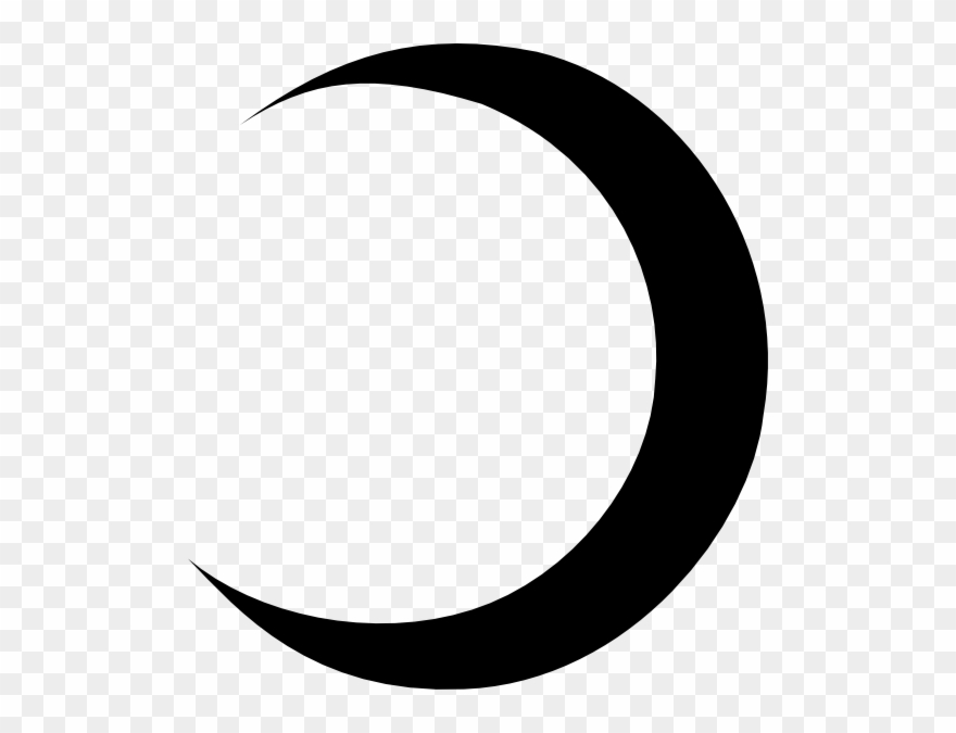 Crescent Moon Clipart Black And White Clipart Panda - Circle - Png Download