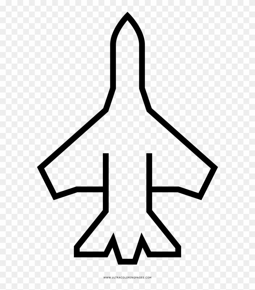 Fighter Jet Coloring Page - Line Art Clipart