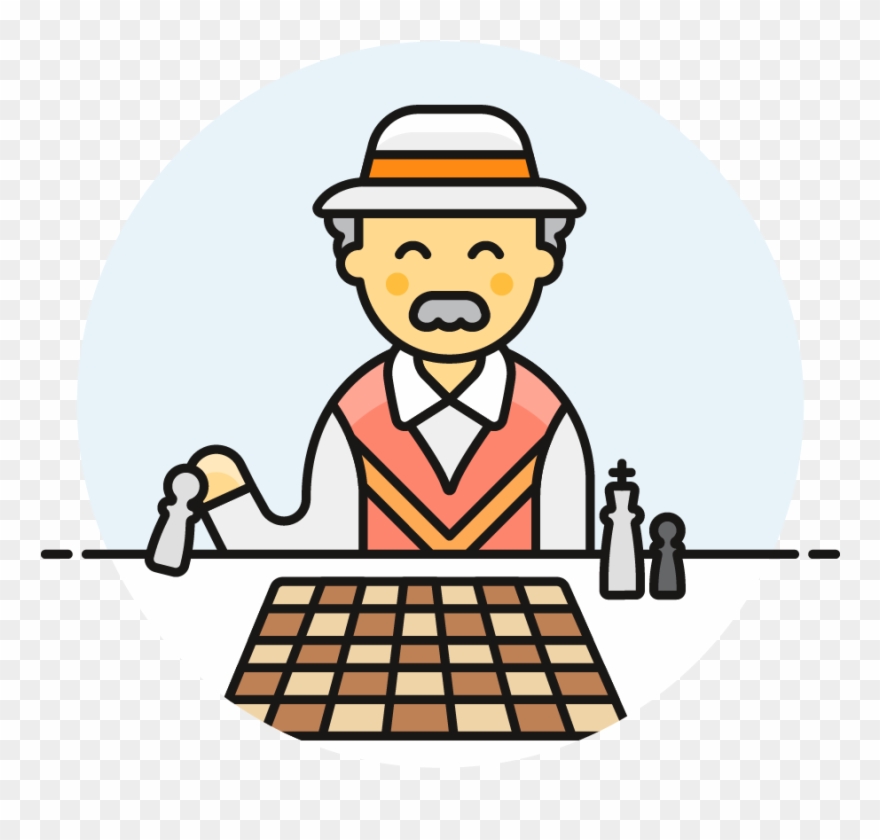 26 Chess Old Male Asian Clipart