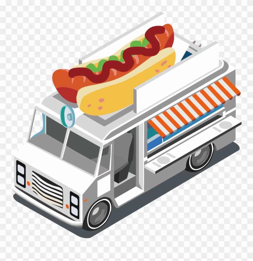 Hot Dog Fast Food Street Food Food Truck - Isometric Food Clipart