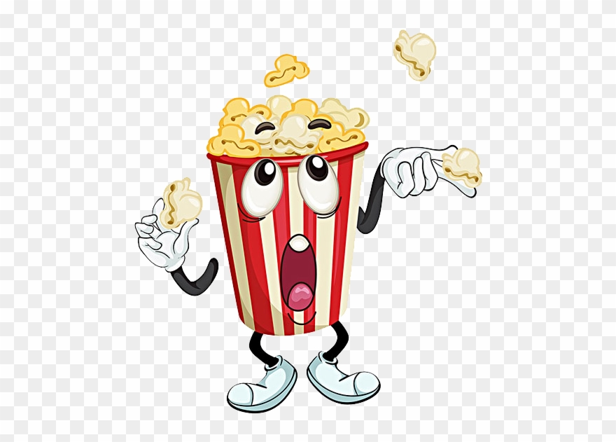 Popcorn Cartoon Illustration Cinema Free Transparent - Cinema Cartoon Popcorn Clipart