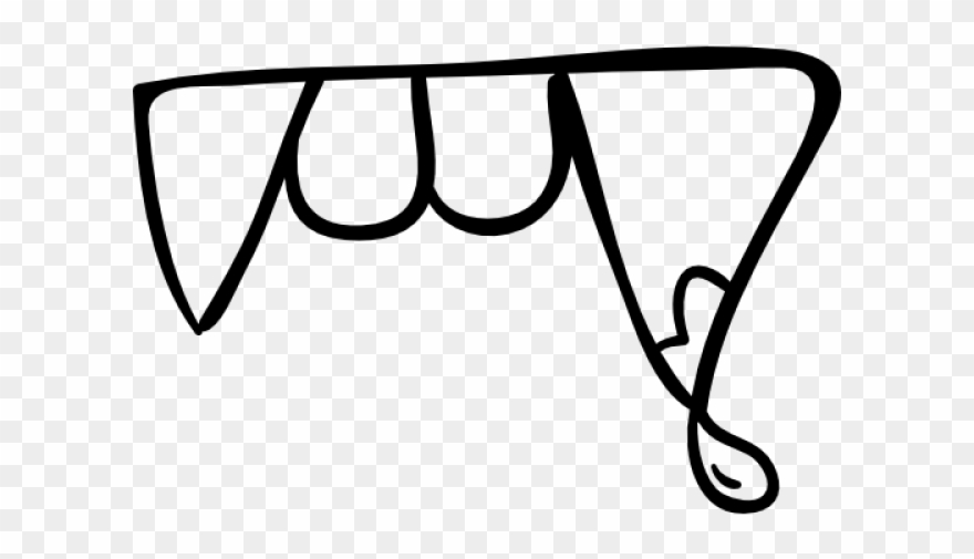 Drawn Teeth Tooth Outline - Colmillos De Lobo Png Clipart
